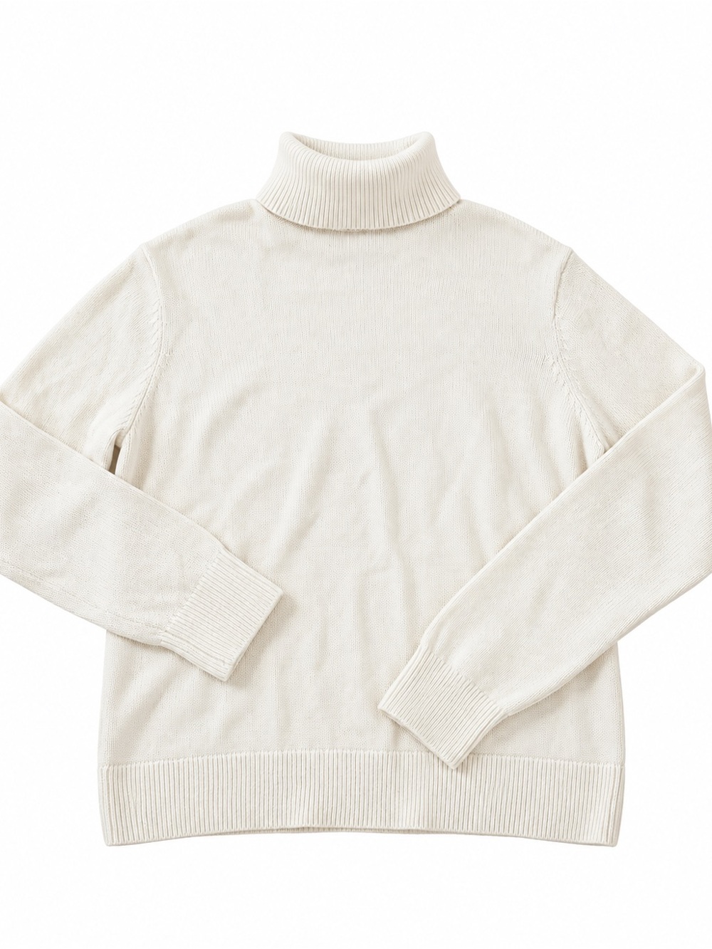 TNA Cream Ribbed Turtleneck Sweater